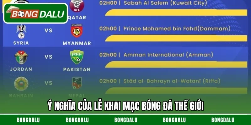 Ý nghĩa của lễ khai mạc bóng đá thế giới